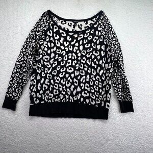Torrid Sweater Adult‎ Size 3 Black White Print Long Sleeve Career Womens